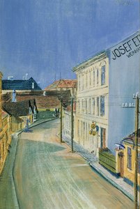 Albrechtstrasse in Klosterneuburg door Egon Schiele